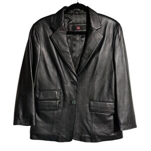 Vintage Luis Alvear ~ Women’s 100% Genuine Soft Leather Black Jacket ~ Size L